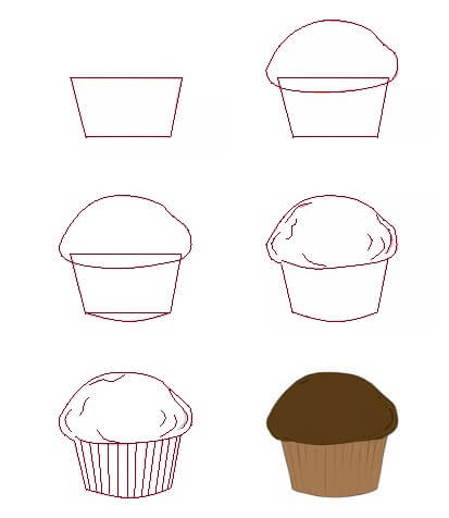 Chocolate cupcakes Drawing Ideas