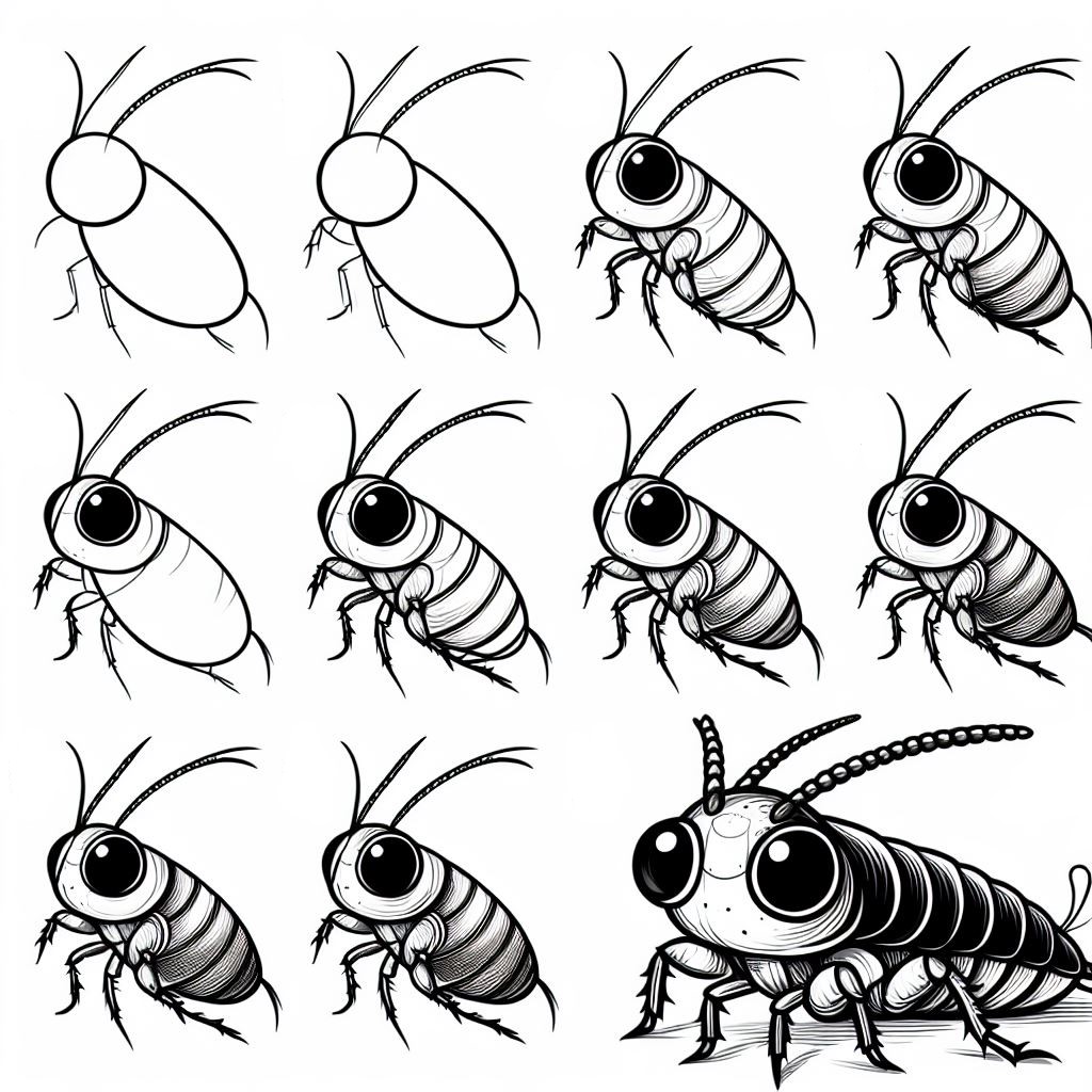 How to draw Cockroaches idea 10