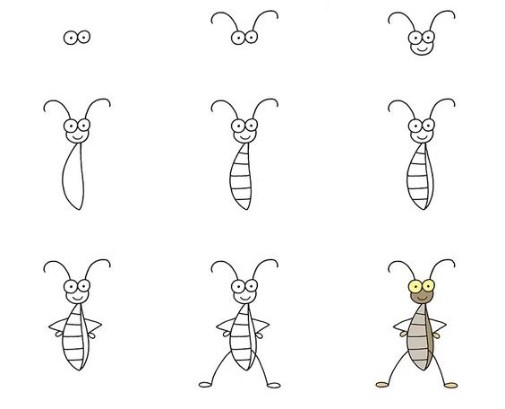 How to draw Cockroaches idea 3