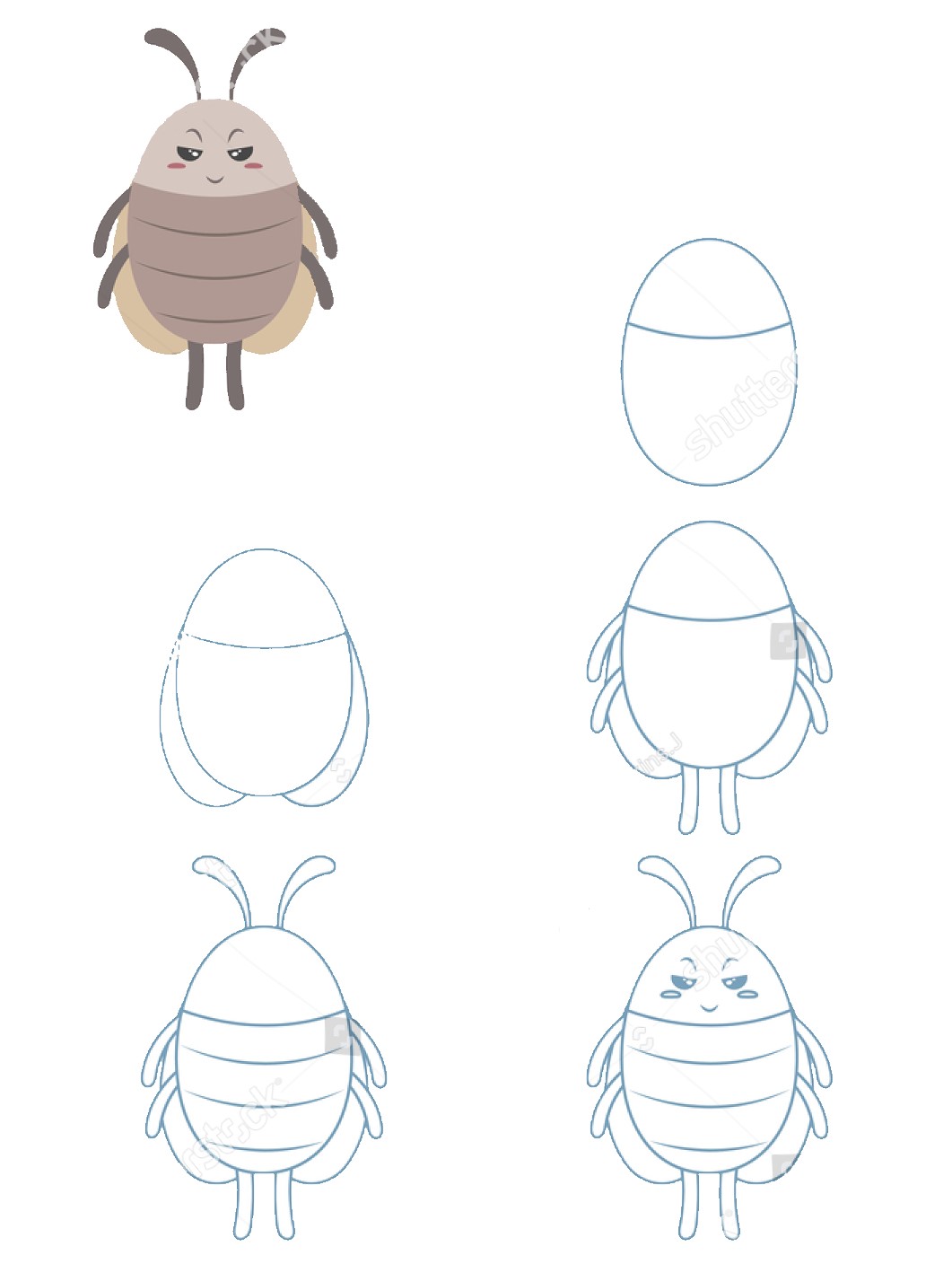 How to draw Cockroaches idea 7