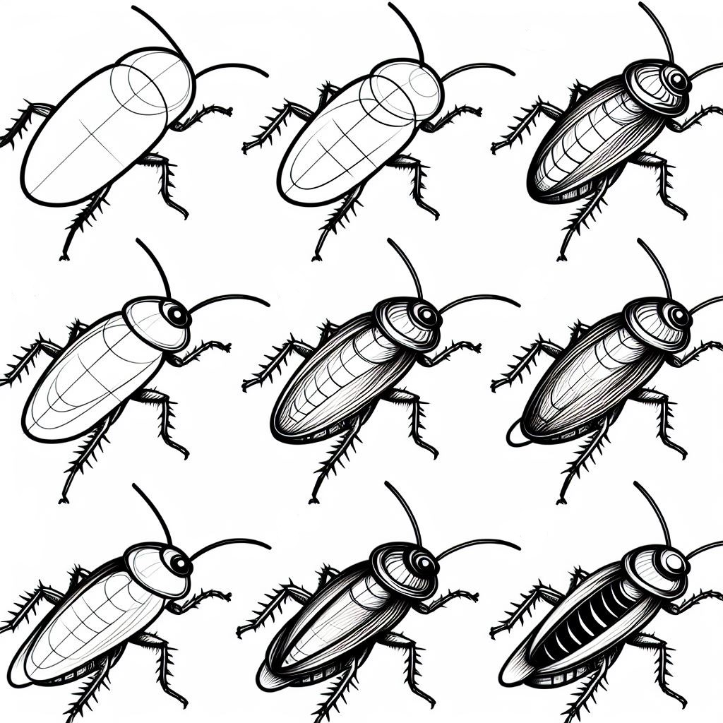 How to draw Cockroaches idea 9