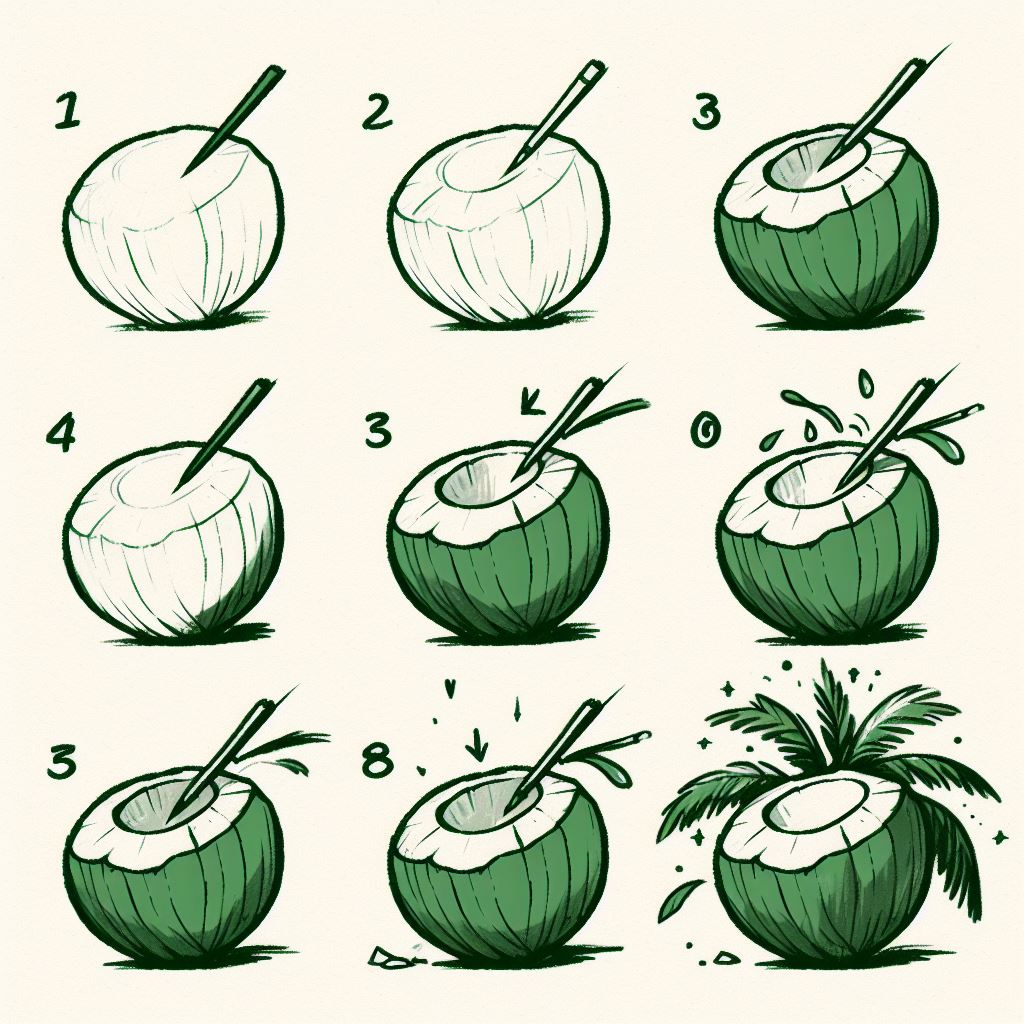 Coconut Drawing Ideas