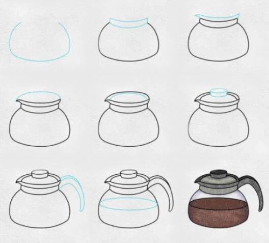 Coffee pot Drawing Ideas