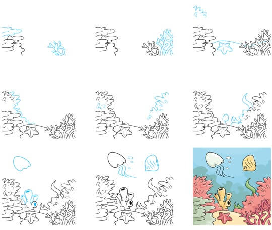 Coral reef Drawing Ideas