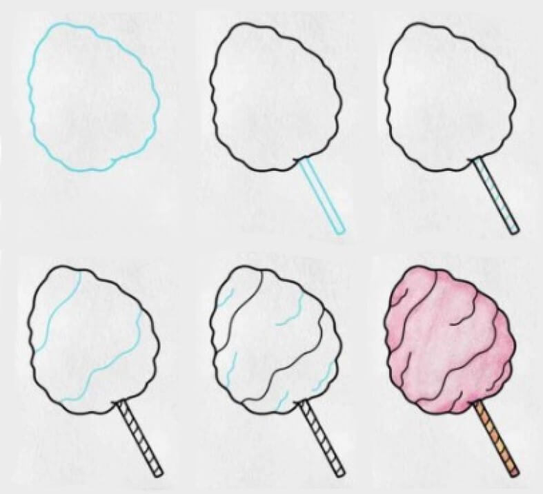 Cotton candy Drawing Ideas