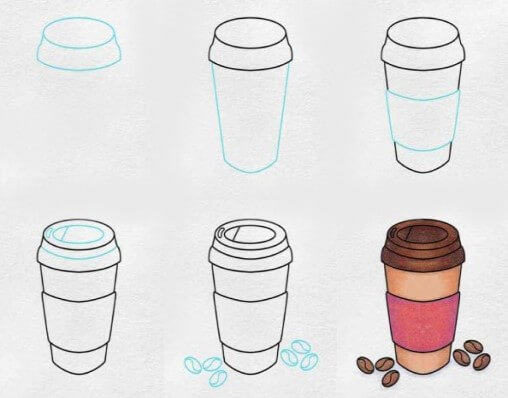 Cup of salted coffee Drawing Ideas