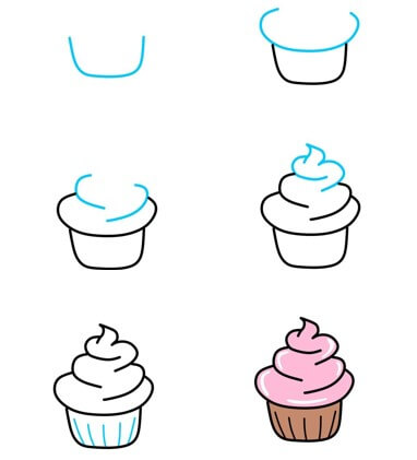 How to draw Cupcakes idea (10)