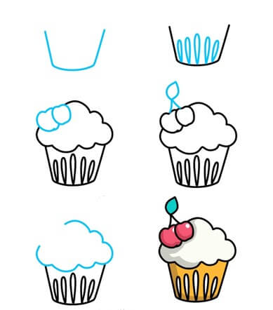 How to draw Cupcakes idea (12)