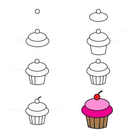 How to draw Cupcakes idea (17)