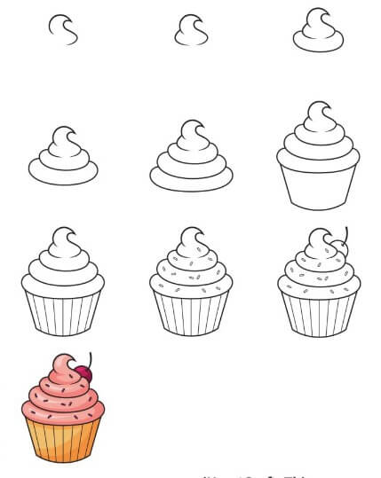 Cupcakes idea (19) Drawing Ideas