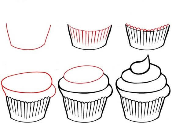 How to draw Cupcakes idea (2)