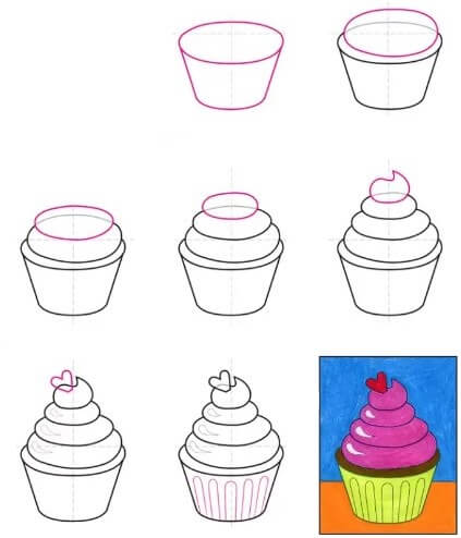 How to draw Cupcakes idea (4)