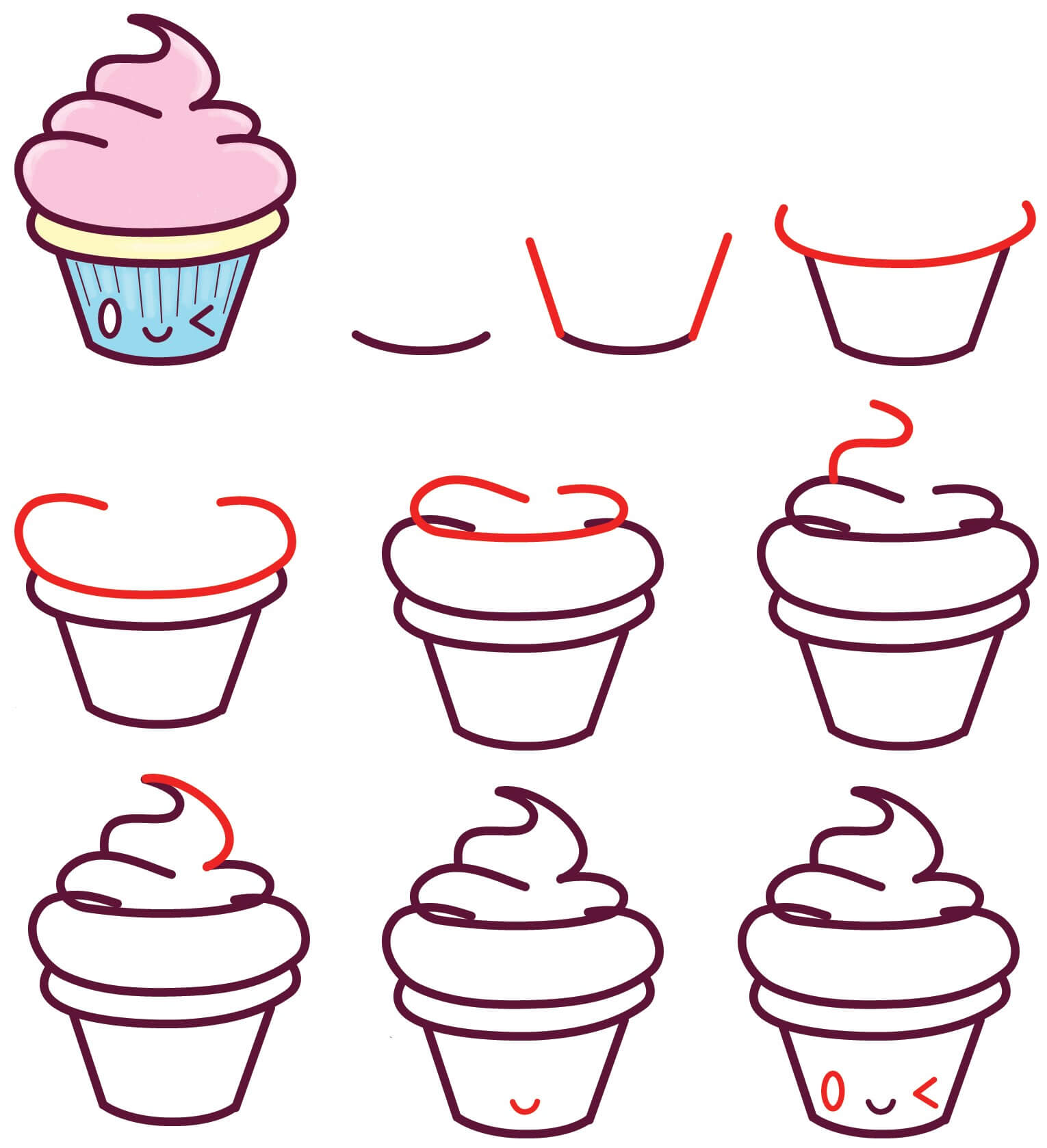 How to draw Cupcakes idea (5)