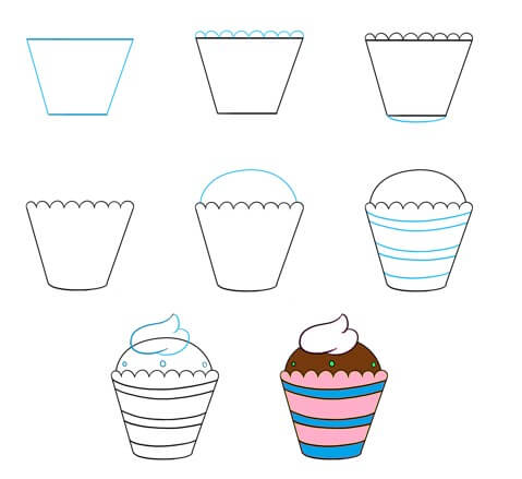 How to draw Cupcakes idea (7)