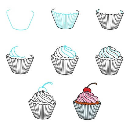 How to draw Cupcakes idea (9)