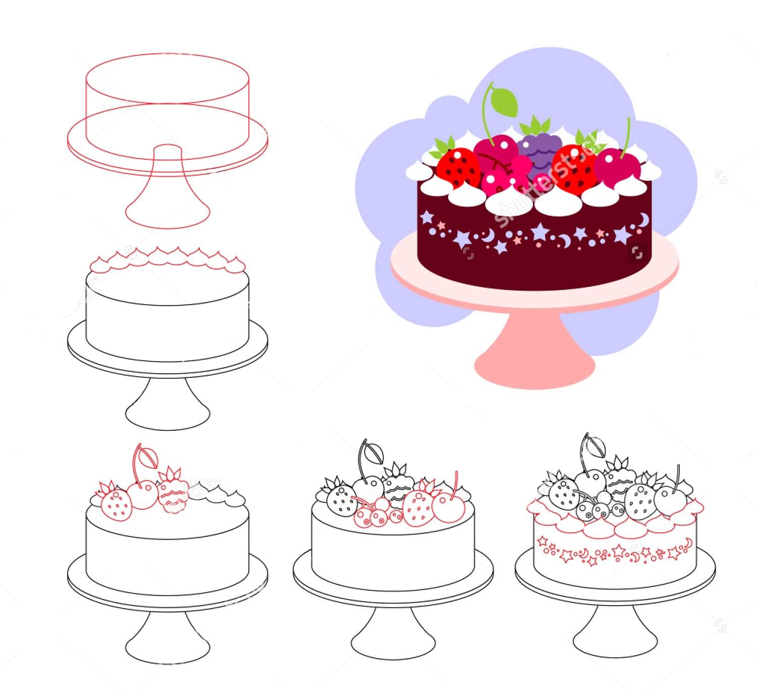 Custard cake idea (4) Drawing Ideas