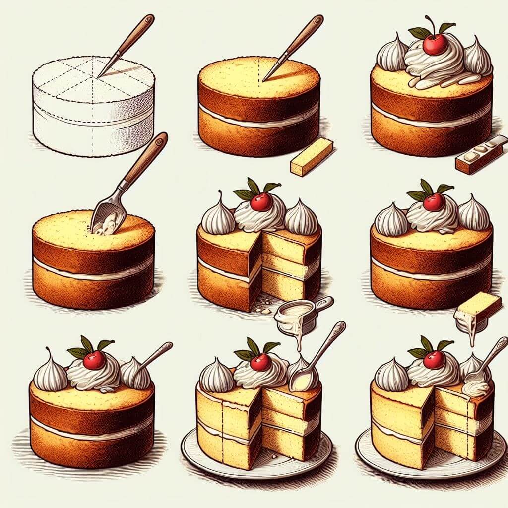 Custard cake idea (9) Drawing Ideas