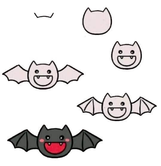 Cute bat (2) Drawing Ideas