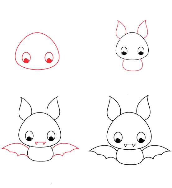 Cute bat Drawing Ideas