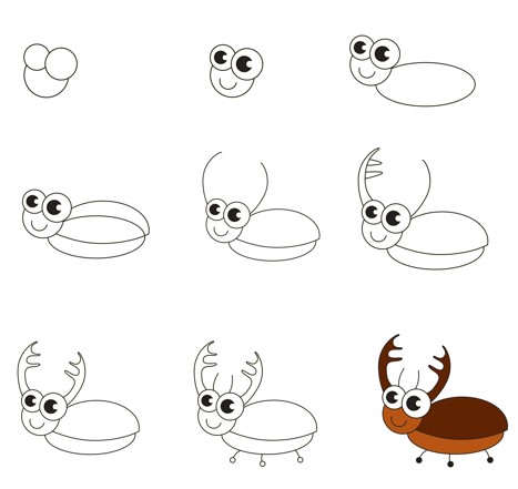 Cute beetle Drawing Ideas