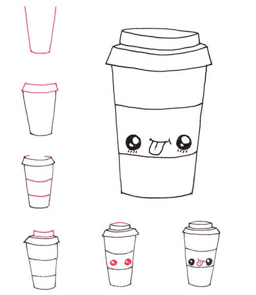 Cute cup of coffee (2) Drawing Ideas