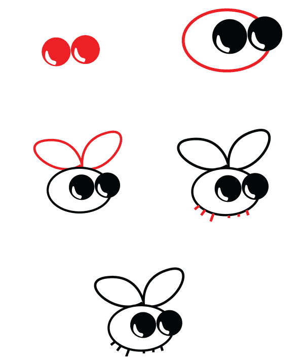How to draw Cute fly