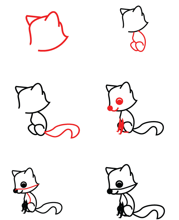 How to draw Cute fox