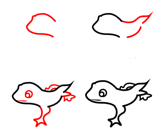 How to draw Cute lizard