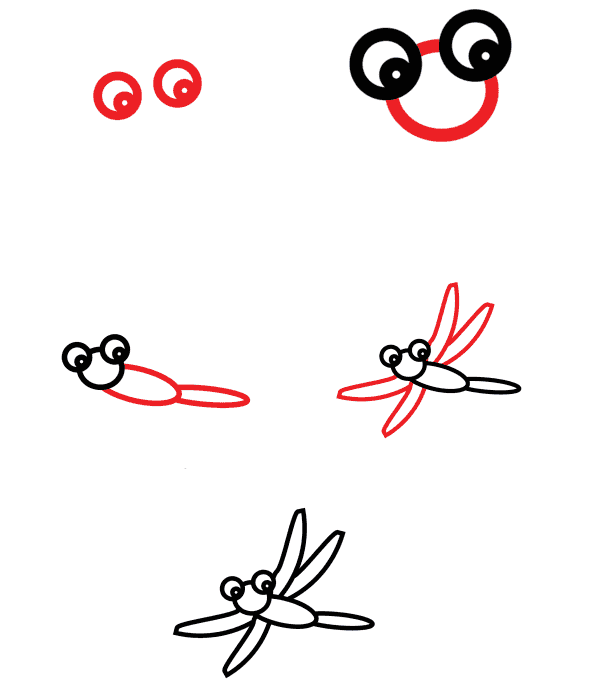 How to draw Dragonfly idea 15