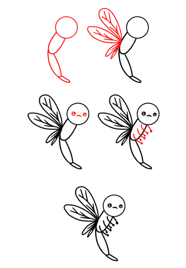 How to draw Dragonfly idea 20