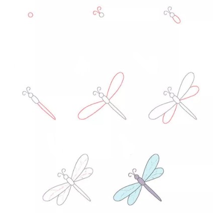 How to draw Dragonfly idea 26