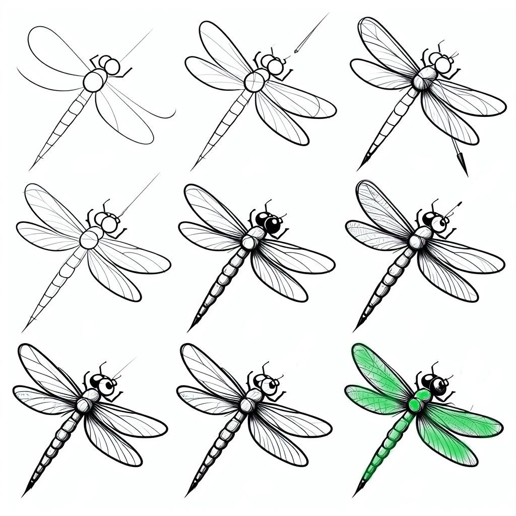 How to draw Dragonfly idea 34