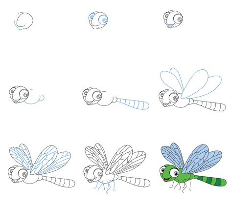How to draw Dragonfly idea 5
