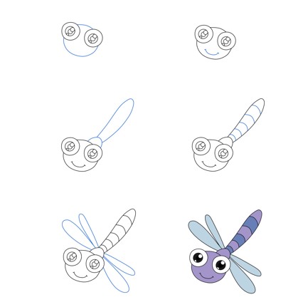 How to draw Dragonfly idea 7