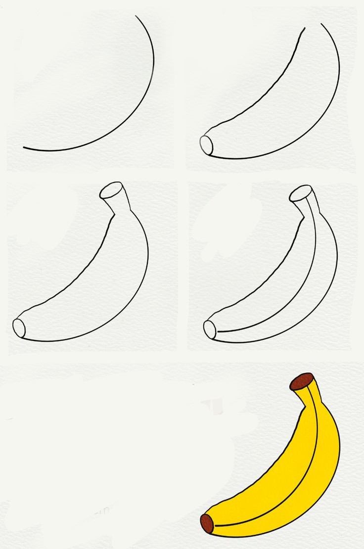 How to draw Draw a simple banana 2