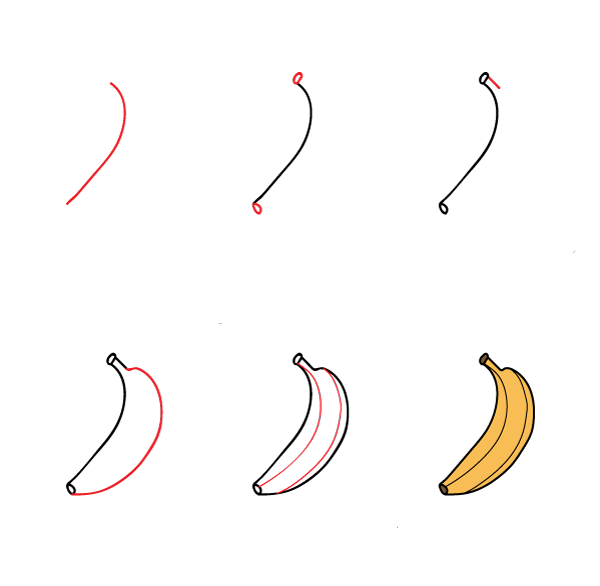 Draw a simple banana Drawing Ideas