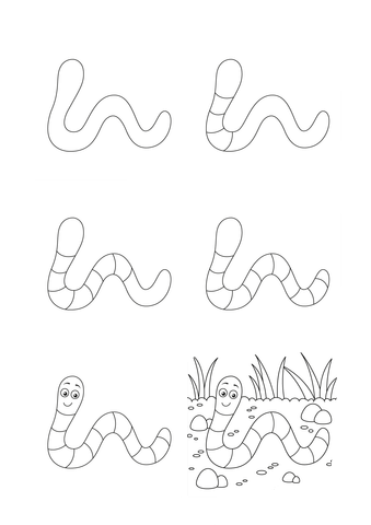 How to draw Draw a simple worm