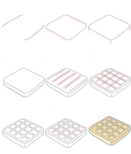 Drawing a simple waffle Drawing Ideas