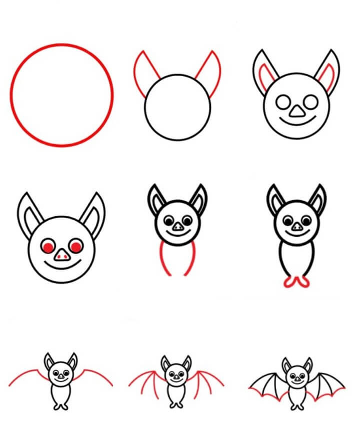 drawing simple bats Drawing Ideas