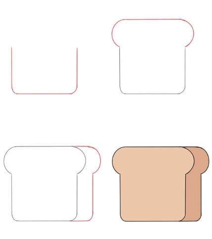 How to draw Drawing simple bread