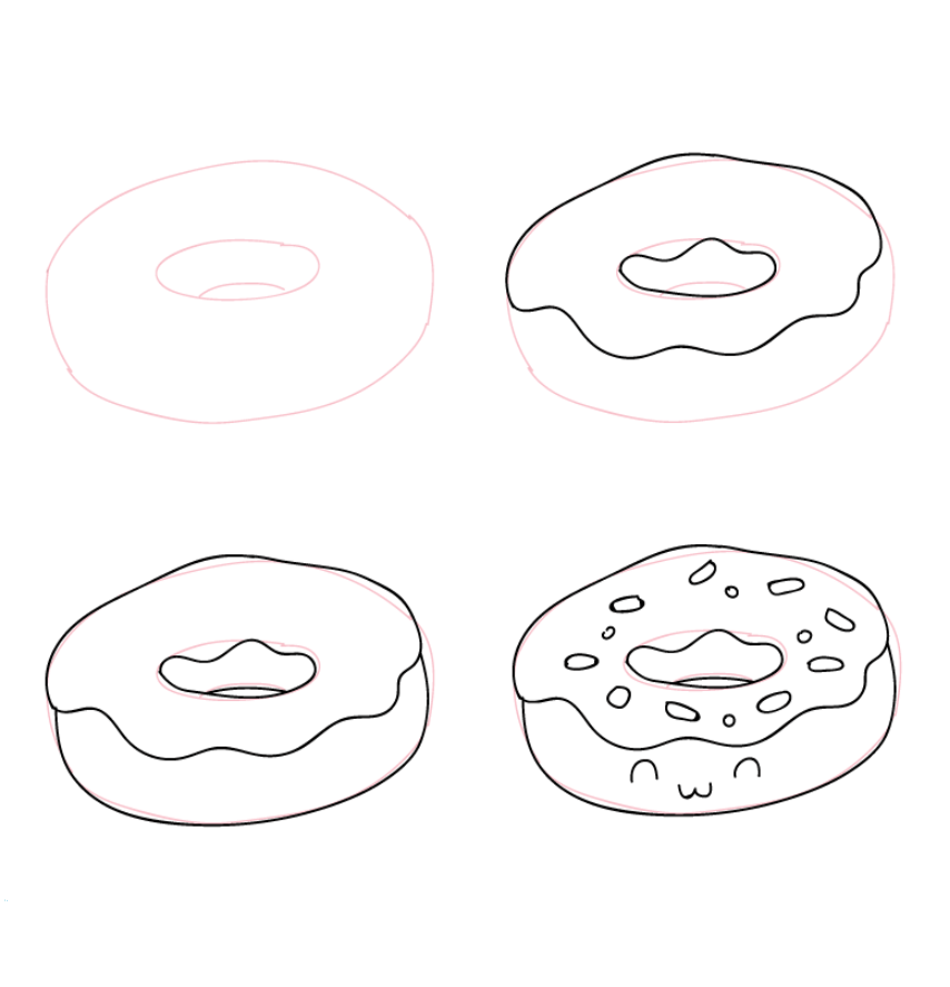 Drawing simple donuts 2 Drawing Ideas