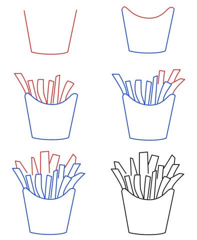 Drawing simple french fries Drawing Ideas