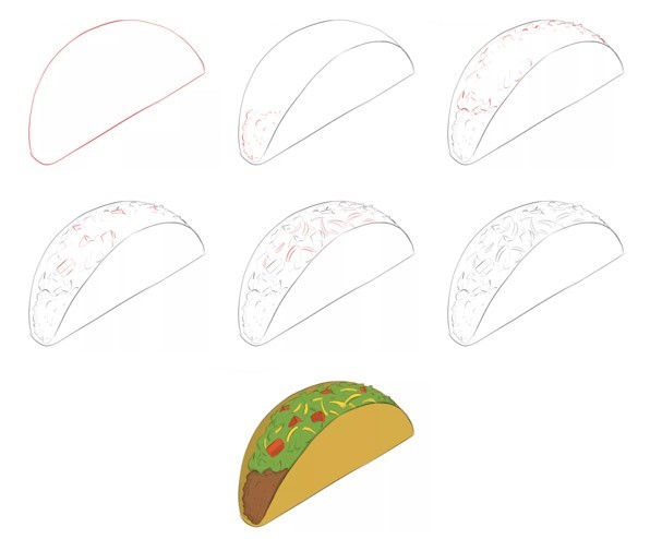 Drawing simple tacos Drawing Ideas