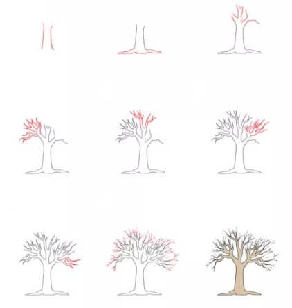 How to draw Dry tree (1)