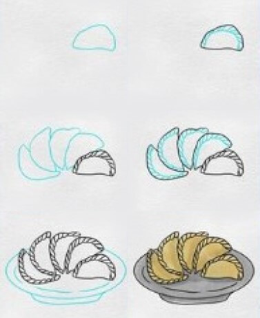 How to draw Dumplings idea (1)