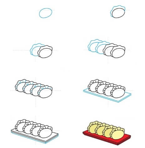 How to draw Dumplings idea (3)