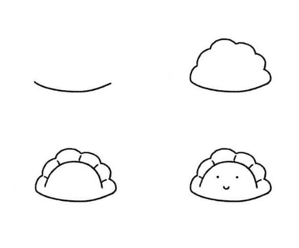 How to draw Dumplings idea (4)