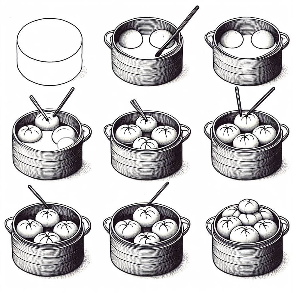 How to draw Dumplings idea (5)