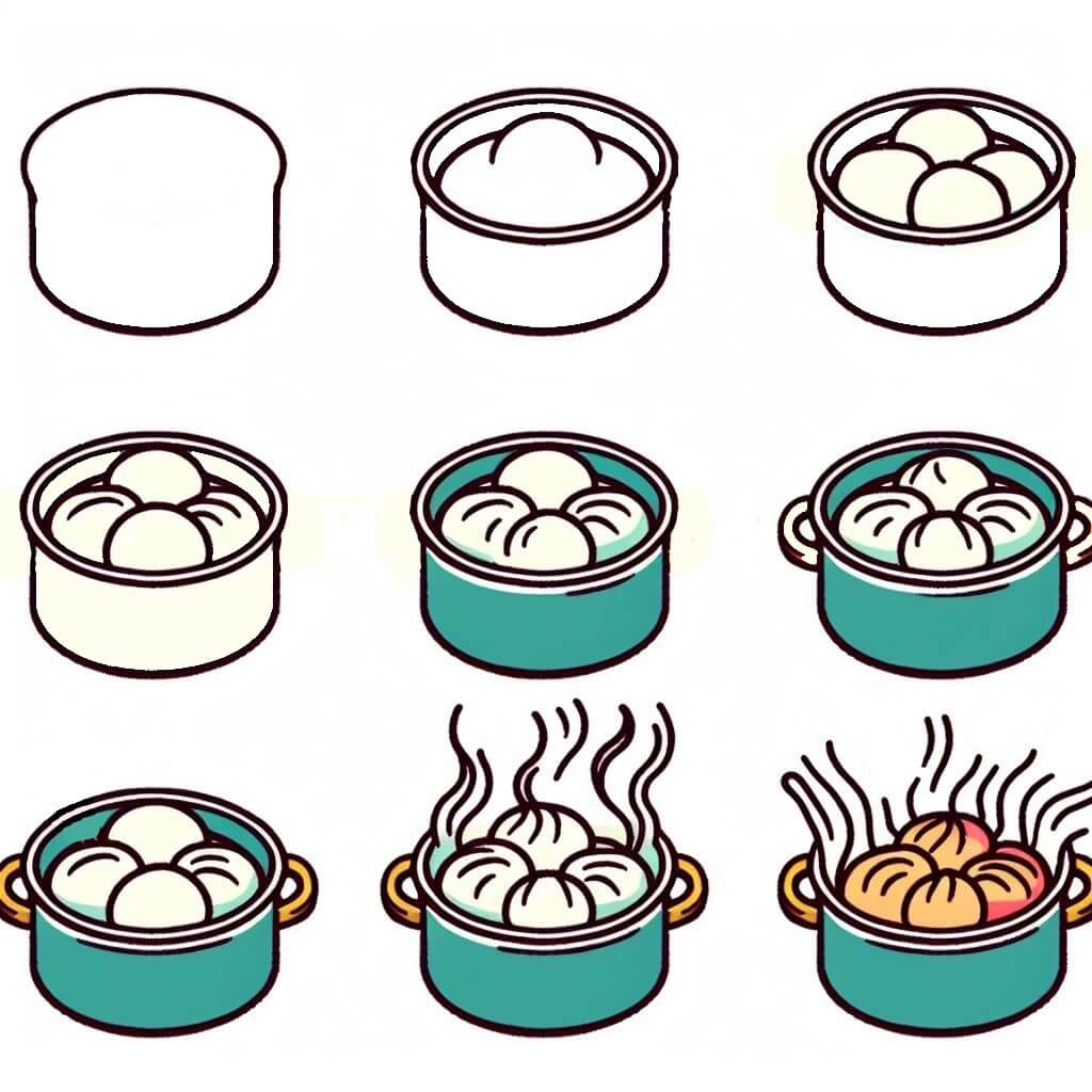 How to draw Dumplings idea (6)
