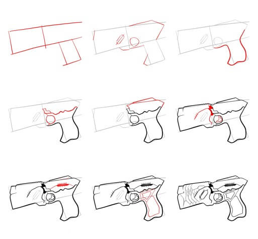 How to draw Electric gun (1)